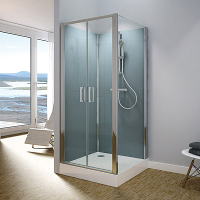 Sprchový box SanSwiss MODUL 1400 - ŠTVORCOVÁ VANIČKA