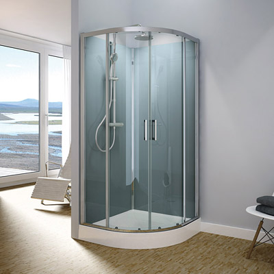 Sprchový box SanSwiss - MODUL 1400 - ŠTVRŤKRUHOVÁ VANIČKA - TOPR