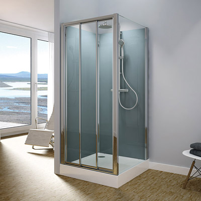 Sprchový box SanSwiss MODUL 1400 - OBDĹŽNIKOVÁ VANIČKA - TOPS2+TOPF