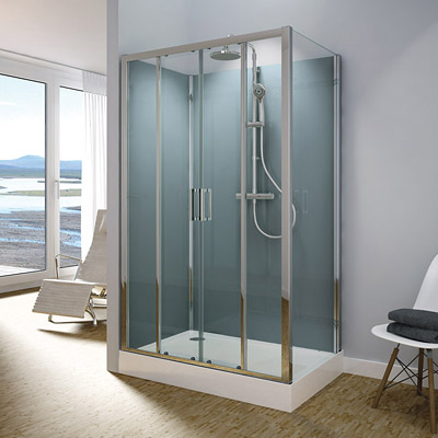 Sprchový box SanSwiss MODUL 1400 - OBDĹŽNIKOVÁ VANIČKA - TOPS4+TOPF